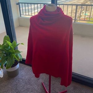 NWT Ann Taylor Cherry Red Poncho